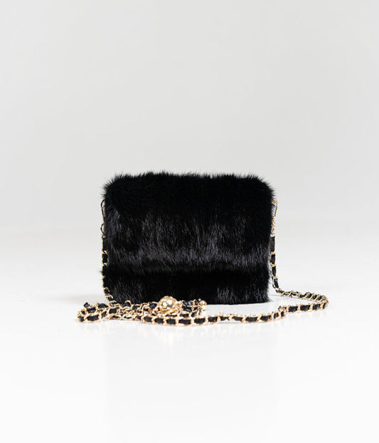 Black Mink Cross Body Clutch