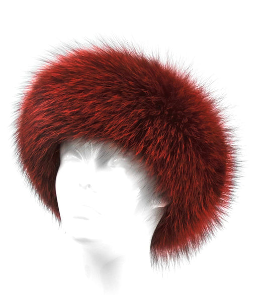 Red Indigo Fox Fur Headband/Collar