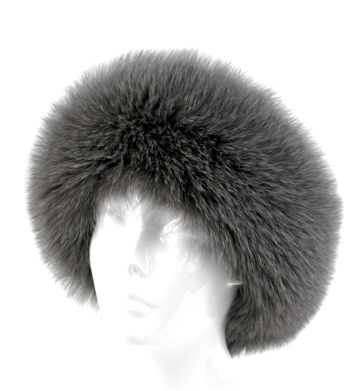 Moody Grey Fox Fur Headband/Collar