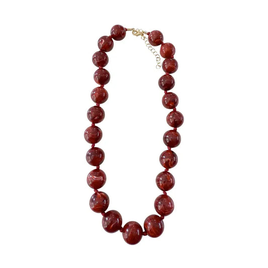 Mabry Beaded Necklace | Maroon