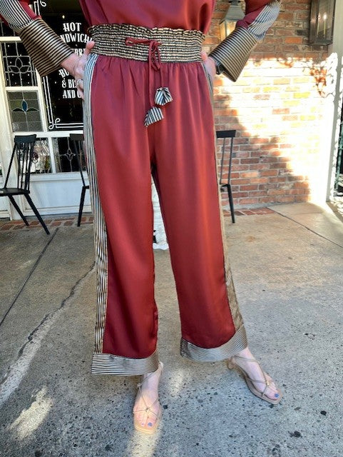 Satin Stripe Pants