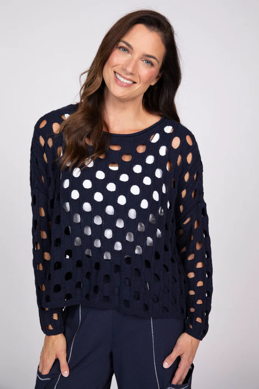Open Weave Topper | Navy