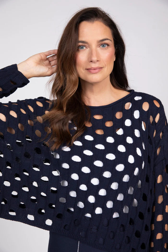 Open Weave Topper | Navy