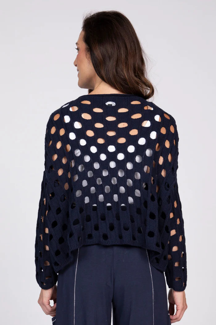 Open Weave Topper | Navy