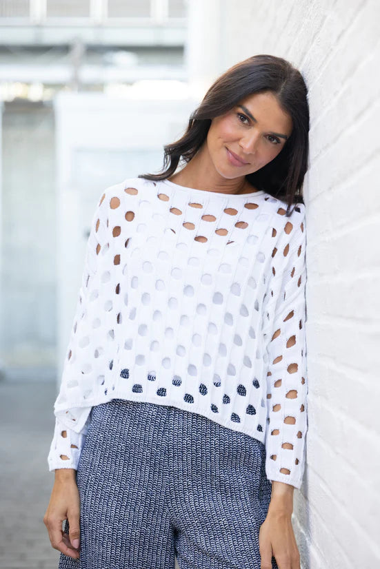 Open Weave Topper |  White