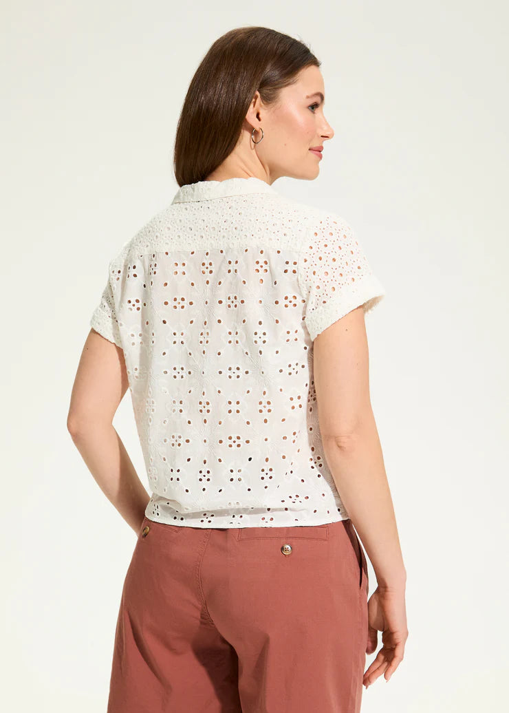 Eyelet Lace Short-Sleeve Top