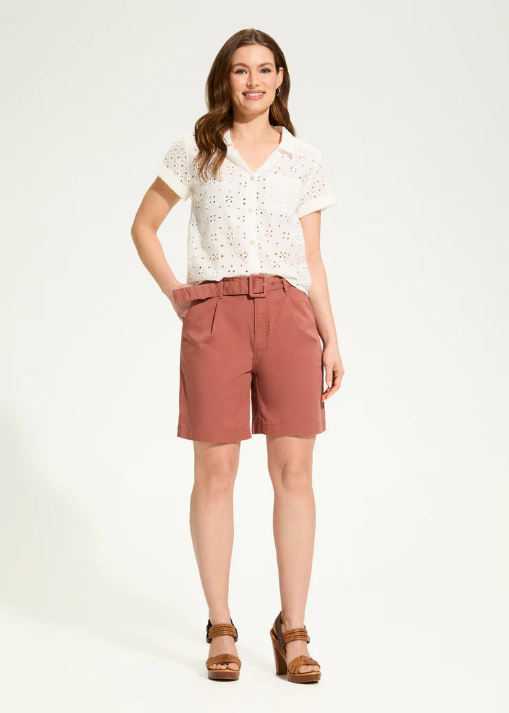 Eyelet Lace Short-Sleeve Top
