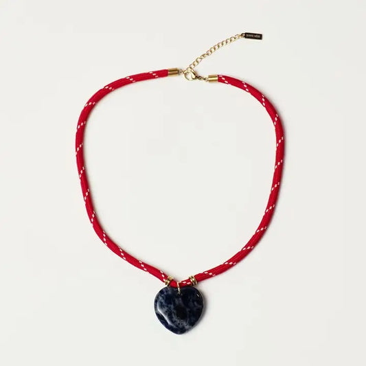 Heart Cord Necklace | Red