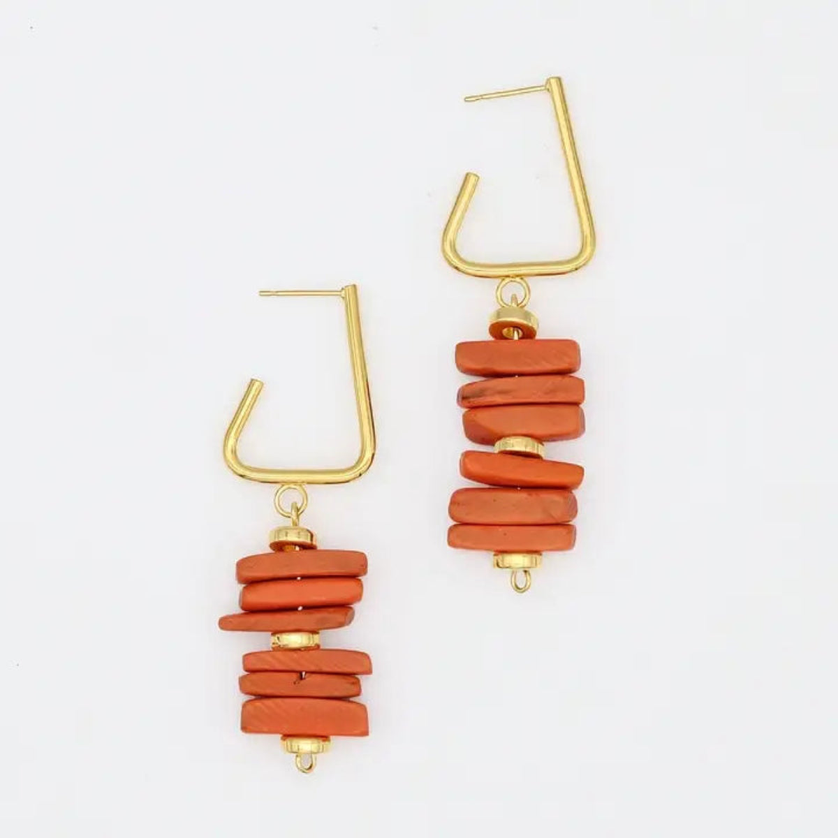 Stacked Drop Earring | Orange