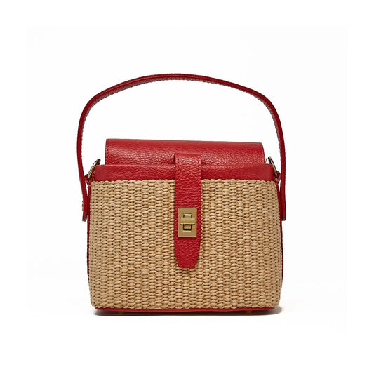Leather & Rattan Handbag
