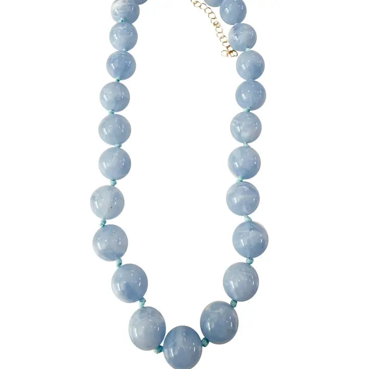 Mabry Beaded Necklace | Light Blue