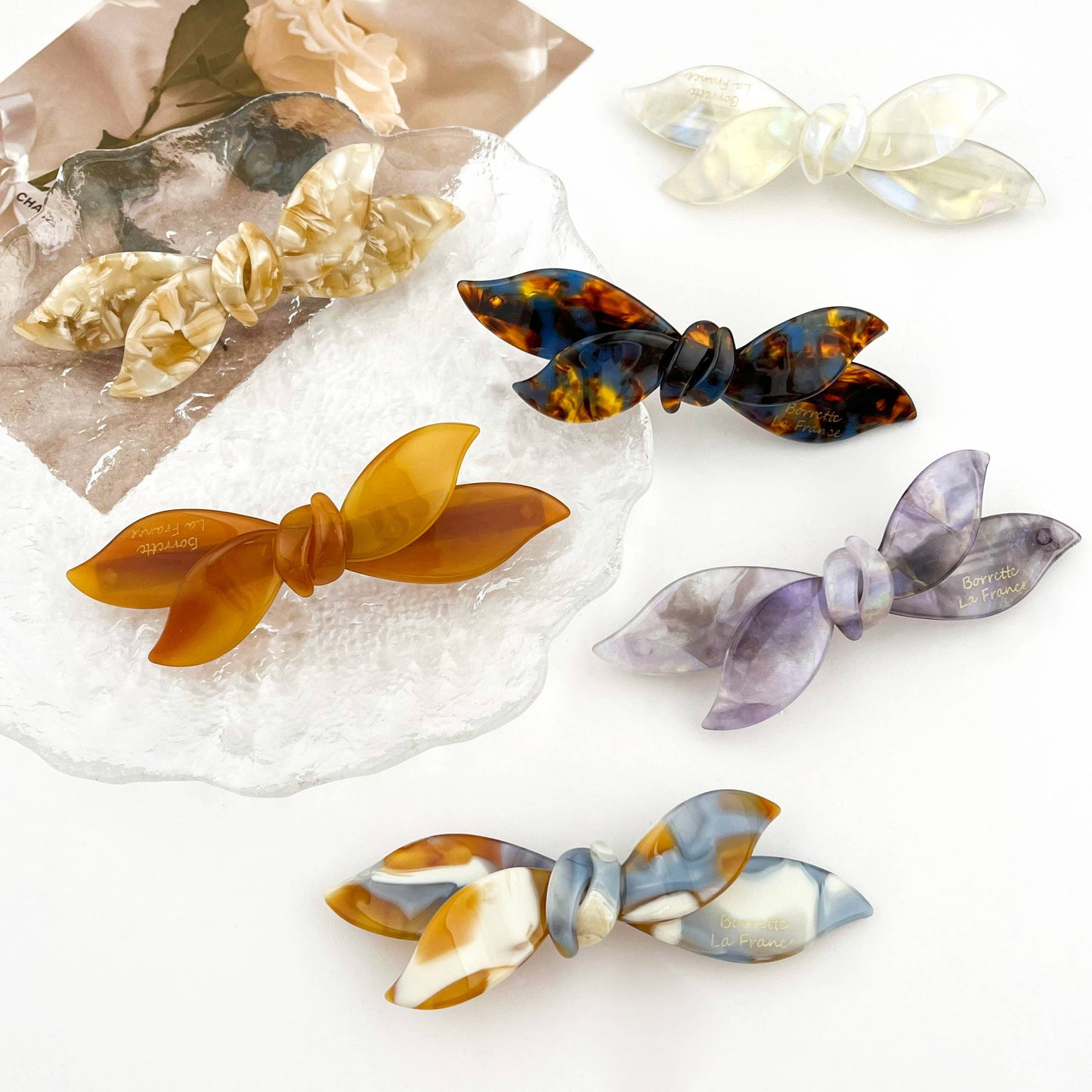 Elegant Bow Spring Hair Clip: BeigeCoffee