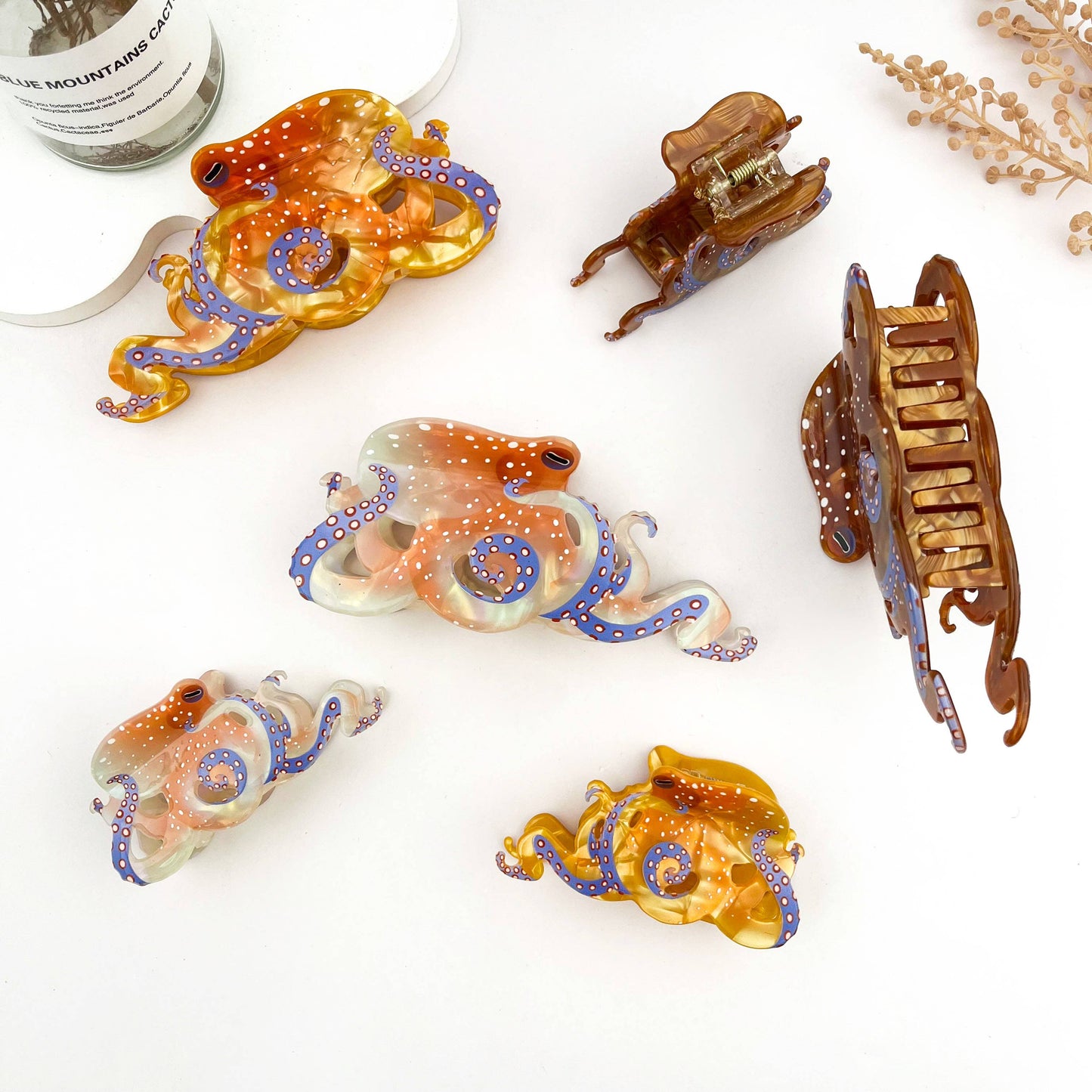 Creative Octopus Ocean Animal Hair Claw Clip: White / Medium