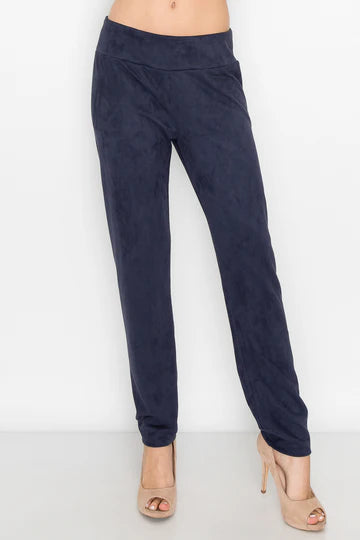 Annelise Suede Pant | Navy