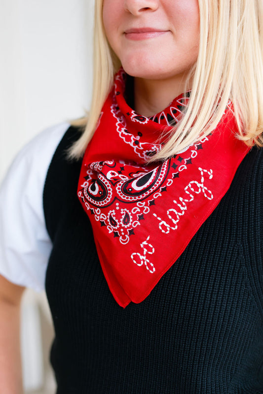 Go Dawgs Embroidered Bandana | Red