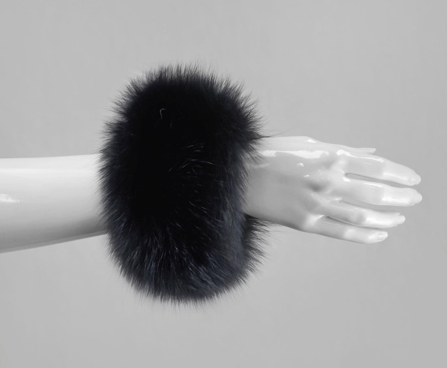 Fox Fur Snap Cuffs | Charcoal