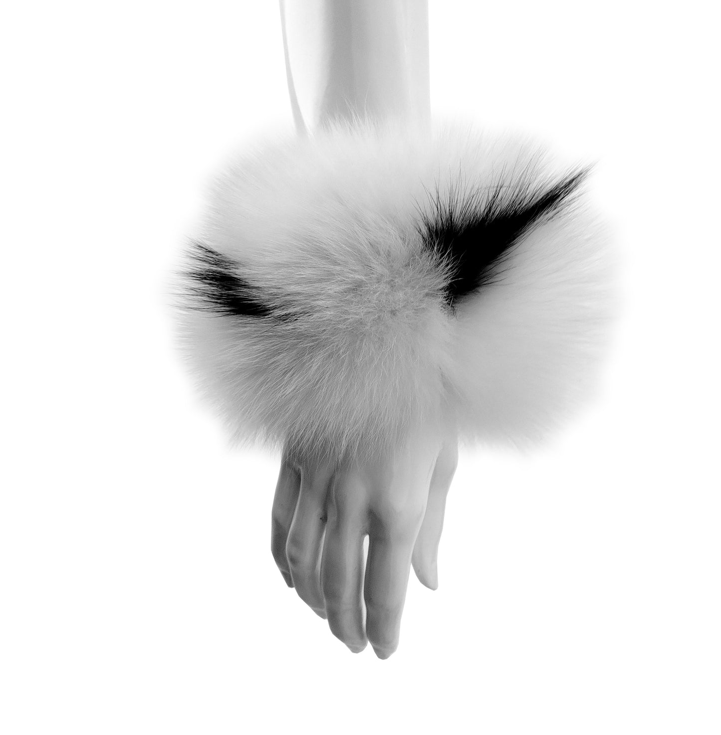 Fox Fur Snap Cuffs | Wht/Blk