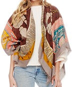 Tassel Print Square Scarf | Brick