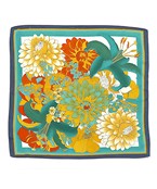 Floral Print Scarf | Green/Mustard