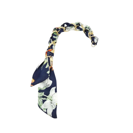 Scarf Bag Chain | Green/Navy