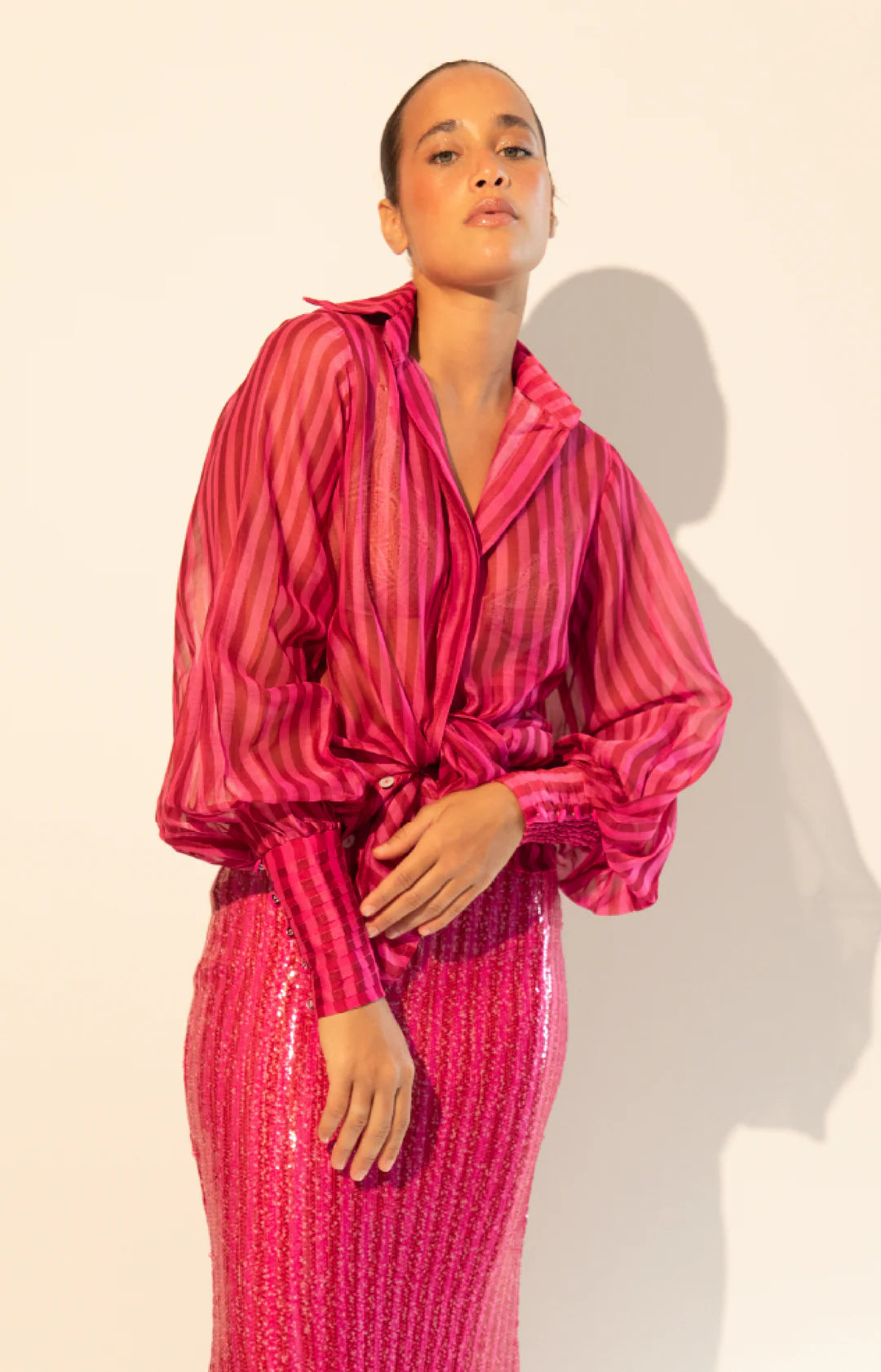 Emma Blouse | Ruler Pink Red