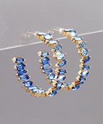 Blue Bead Hoops