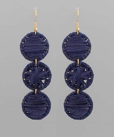 Raffia Drop Earring | Navy