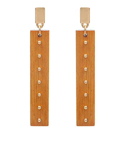 Wood Bar Earring  Lt. Brown