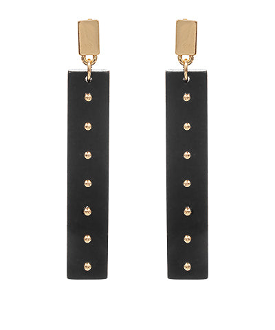 Wood Bar Earrings | Black