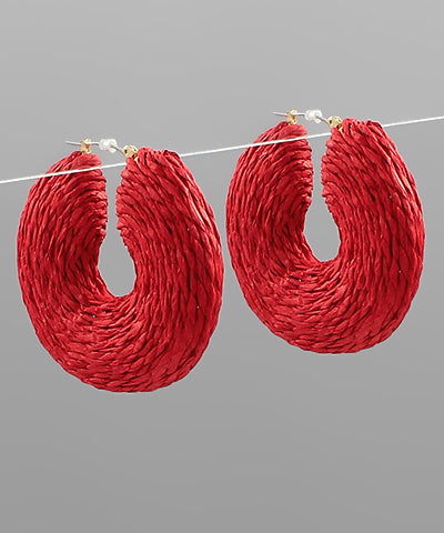 Raffia Hoops | Red