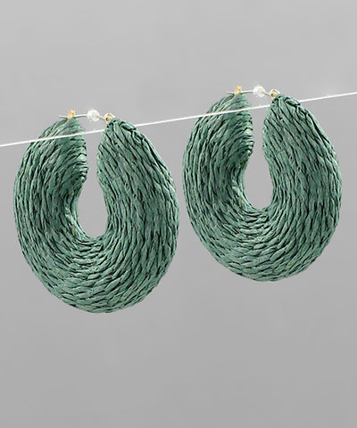 Raffia Hoops | Teal