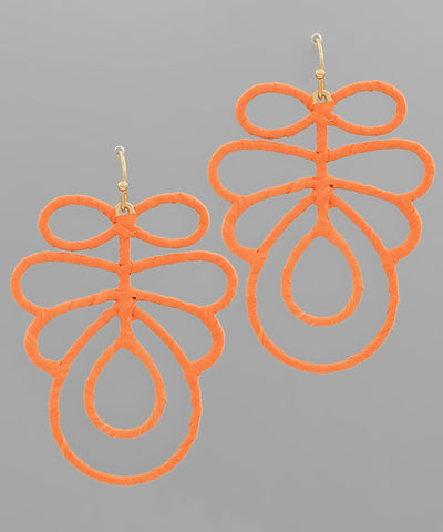 Raffia Earrings | Orange
