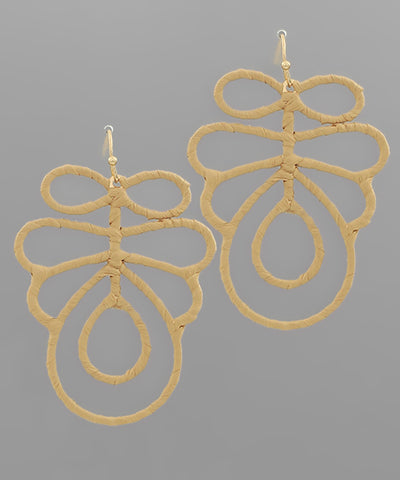 Raffia Flower Earring | Taupe