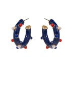 Blue Enamel Hoops