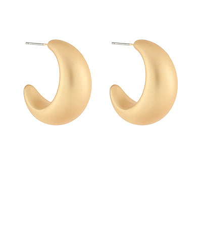 Thick Hoops | Matte Gold