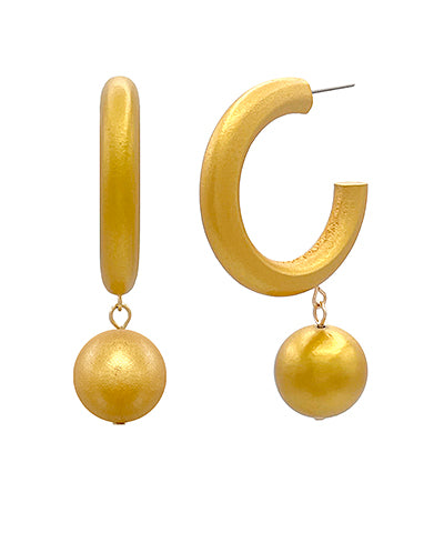 Wooden Ball Dangle | Gold