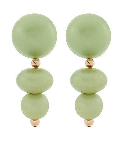 Wood Linear Earring | Green
