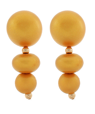 Wood Linear Earring | Gold
