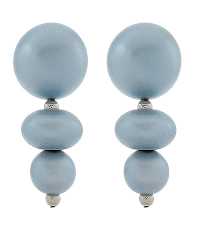 Wood Linear Earring | Blue