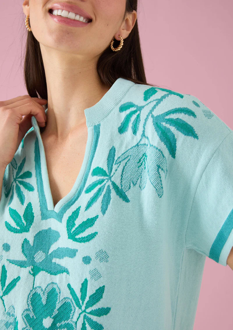 Ella Top | Mint Palmetto