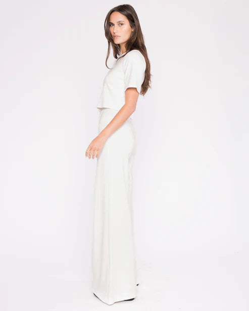 Ponte Short Sleeve Top | Off Wht