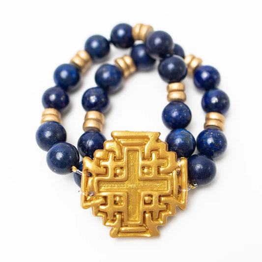 Jerusalem Cross Bracelet | Blue