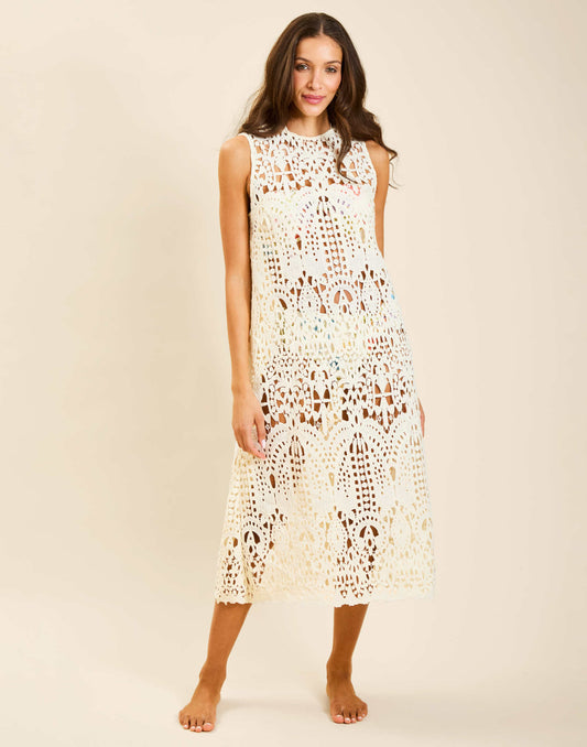 Farfalle Crochet Midi Dress