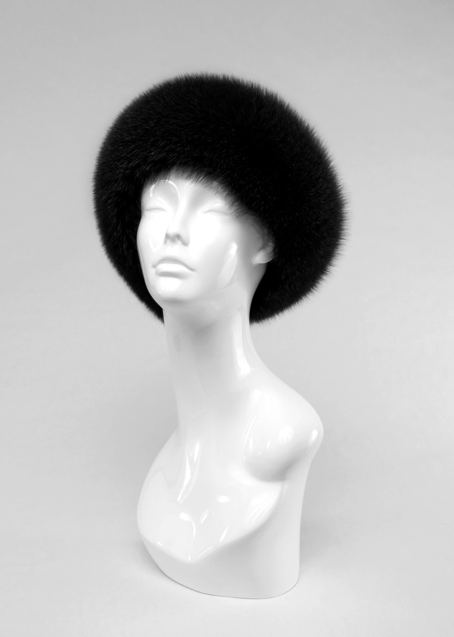 Fox Fur Headband/Collar | Black