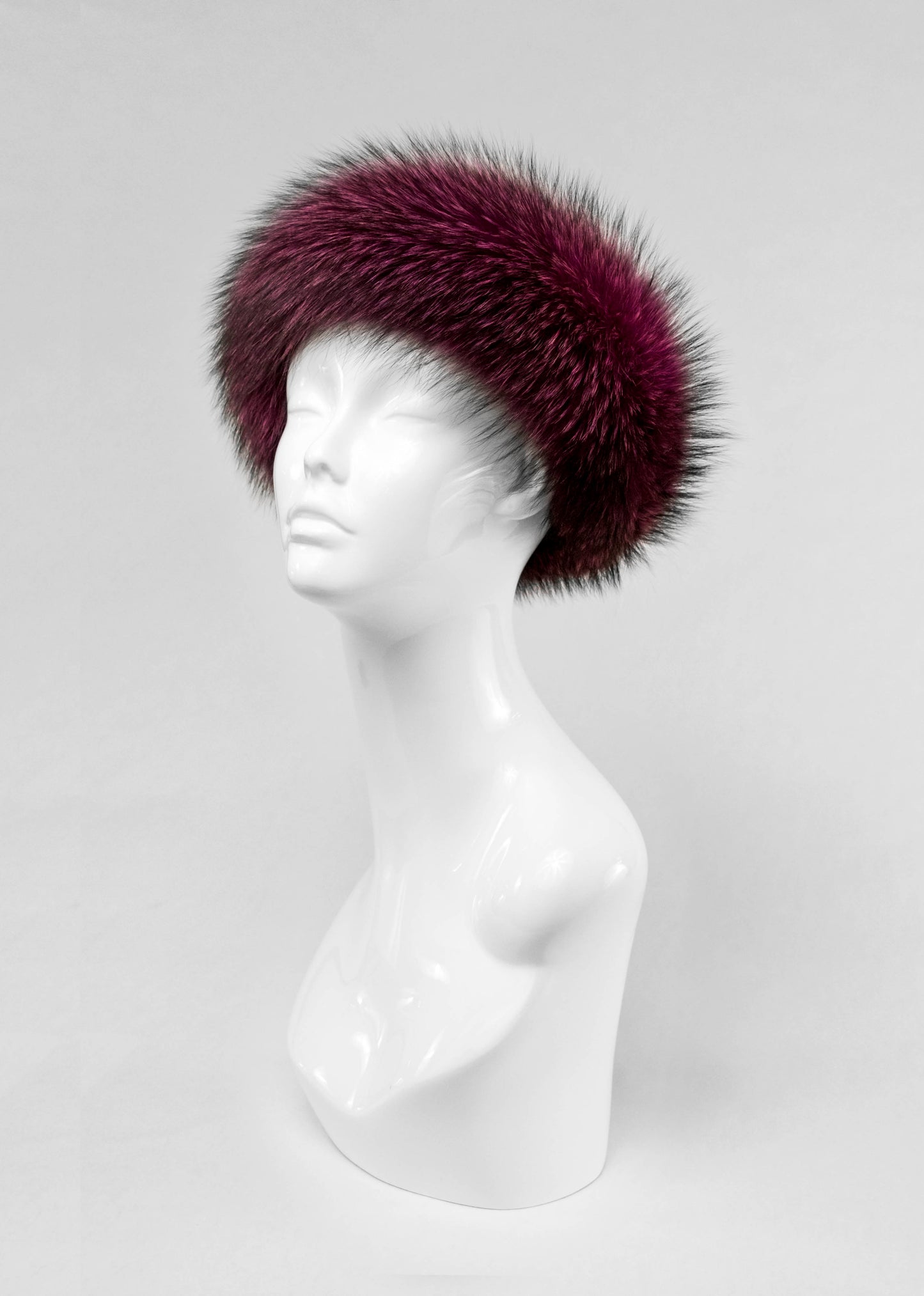 Fox Fur Headband/Collar | Dk Fuschia