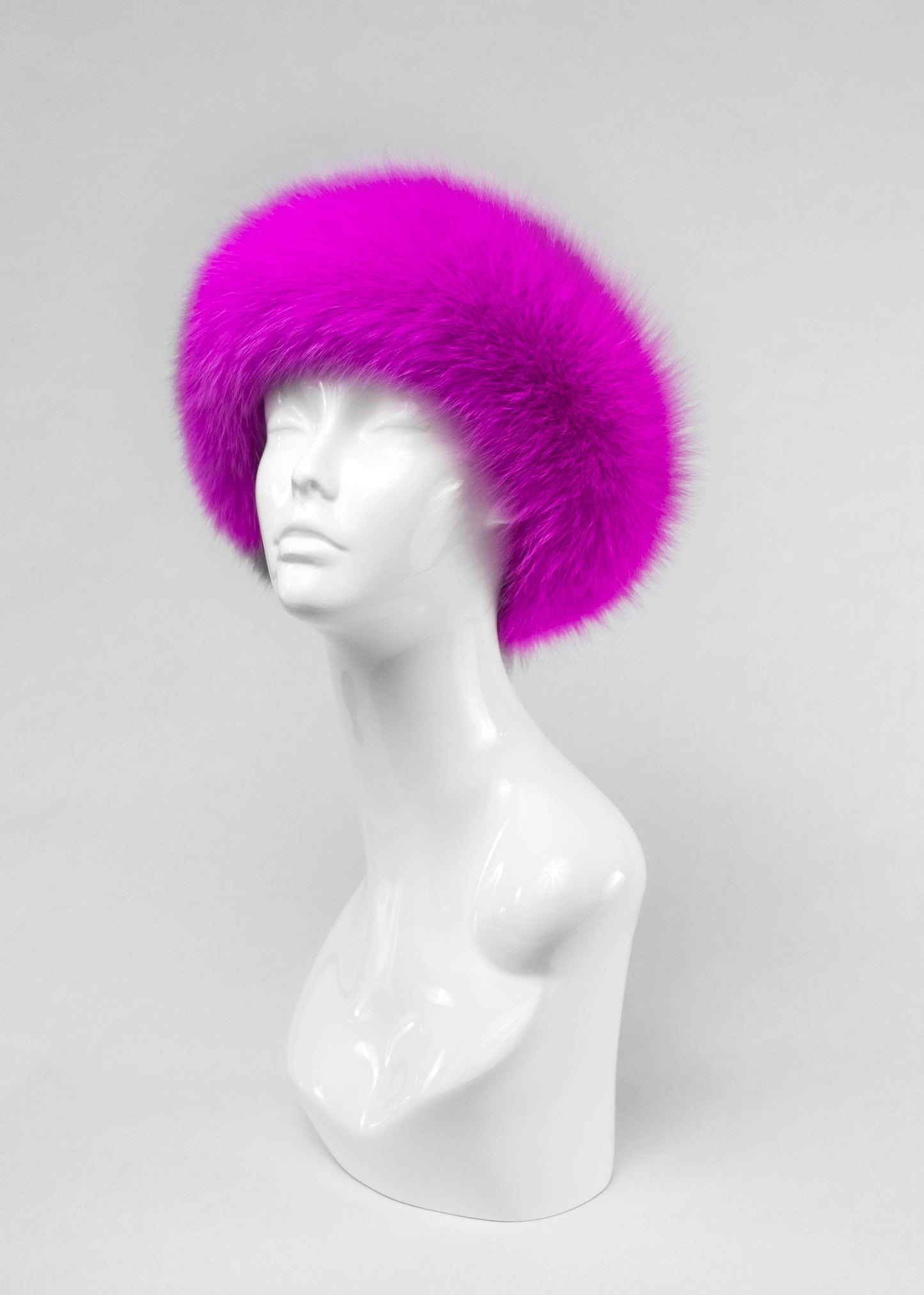 Fox Fur Headband/Collar | Hot Pink