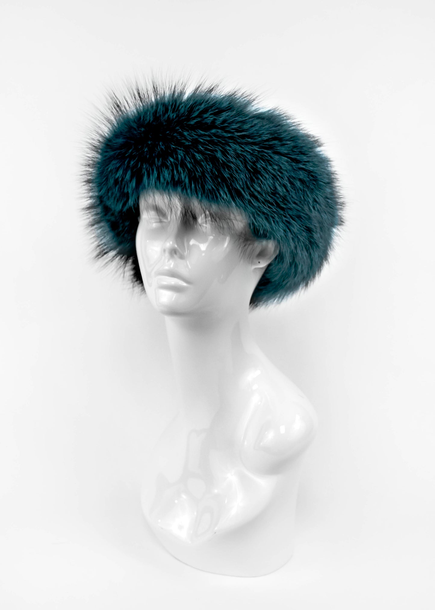 Fox Fur Headband/Collar | Teal