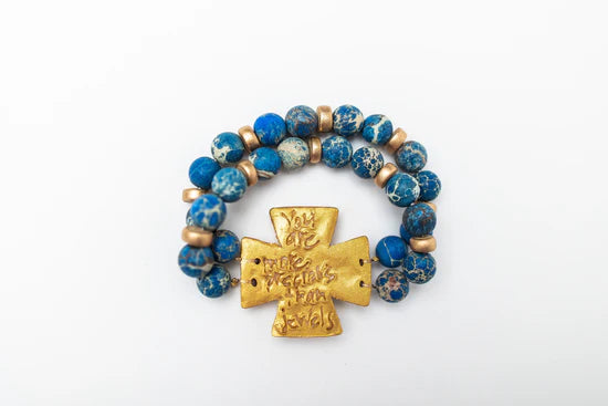Anna Cross Bracelet | Blue Sea