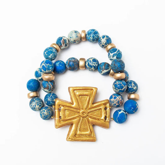 Anna Cross Bracelet | Blue Sea