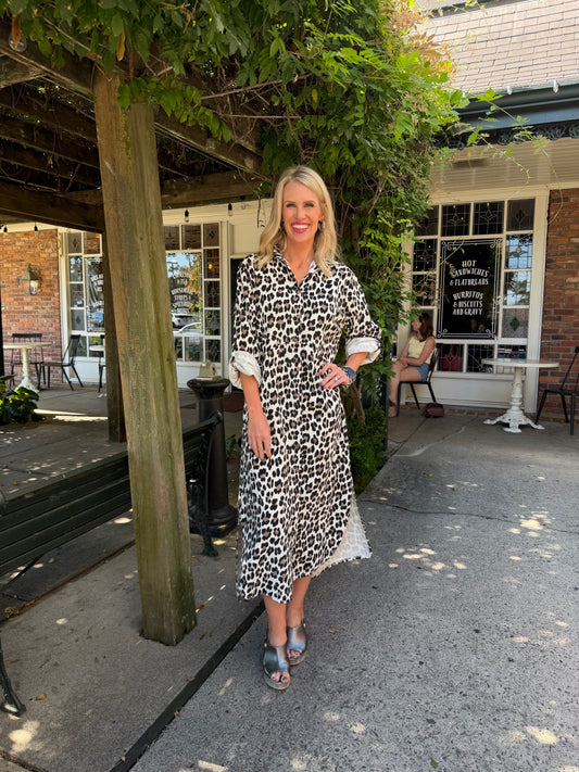 Corduroy Animal Print Dress